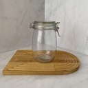 Bocal en verre rond  1000 ml + couver en verre