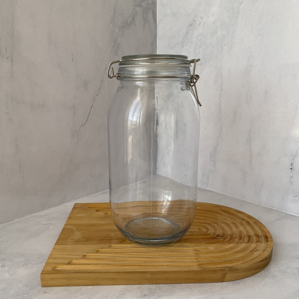 Bocal En Verre Rond 2000 Ml + Couvercle En Verre