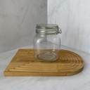 Bocal En Verre Carré 1000 Ml + Couvercle En Verre