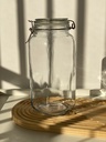 Bocal En Verre Carré 2000 Ml + Couvercle En Verre