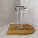 Bocal en verre carré 2000 ml + couver en verre