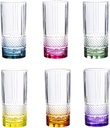 Brillante Set 6 Pieces Verre Forme Haute Couleur
