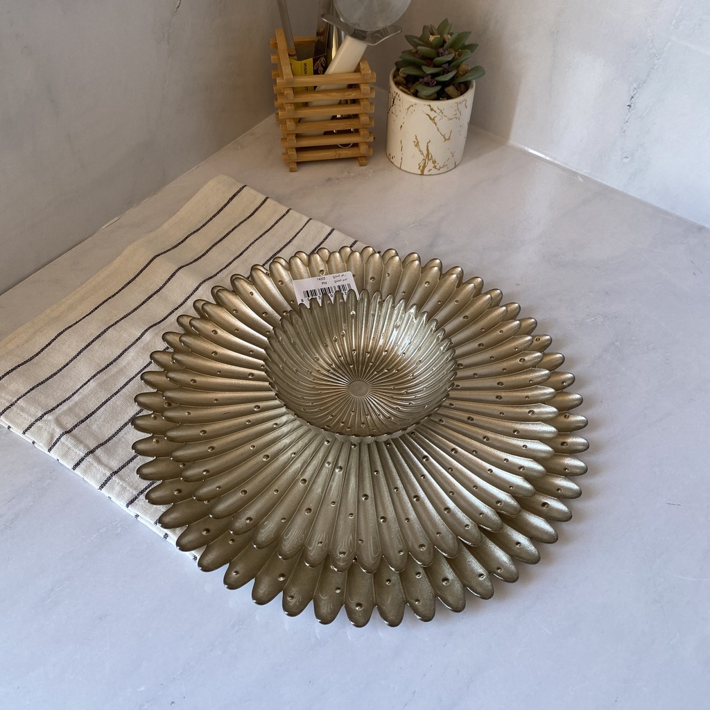 Piu Assiette Plate Champagne Metallic 32Cm