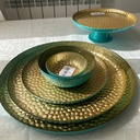 Sahra Presentoir A Gateau Turquoise 21Cm INSIDE GOLD