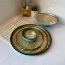 AK assiette 32 SAHRA-INSIDE GOLD - OUTSIDE OPAQUE TURQUOISE