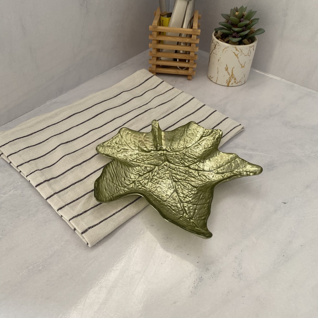 Grape Line Leaf Assiette Verte 21Cm