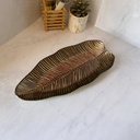 AK assiette 36 LEAF-METALLIC BROWN TEXTURE - METALLIC GREEN COATED