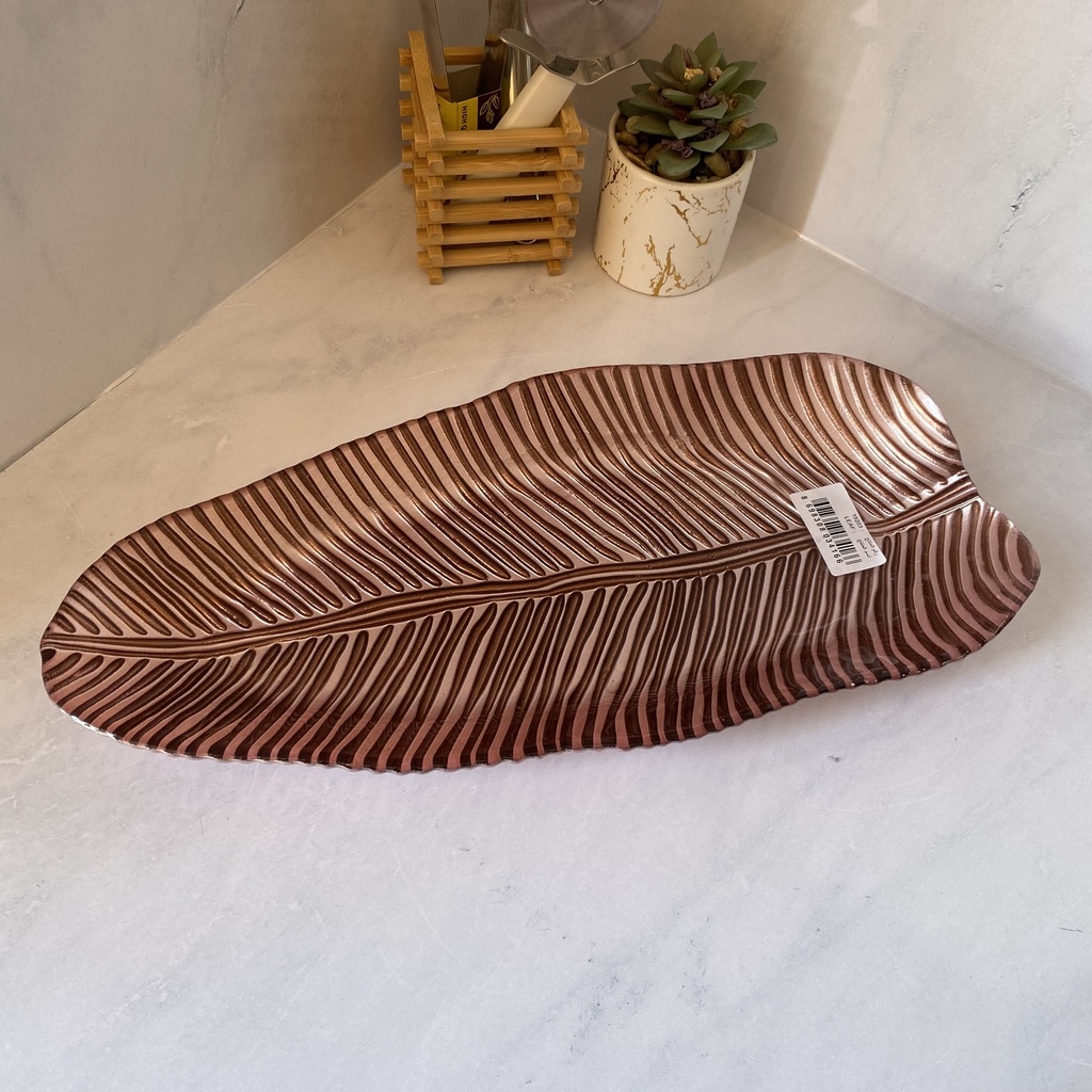 Leaf Assiette Rose 42Cm