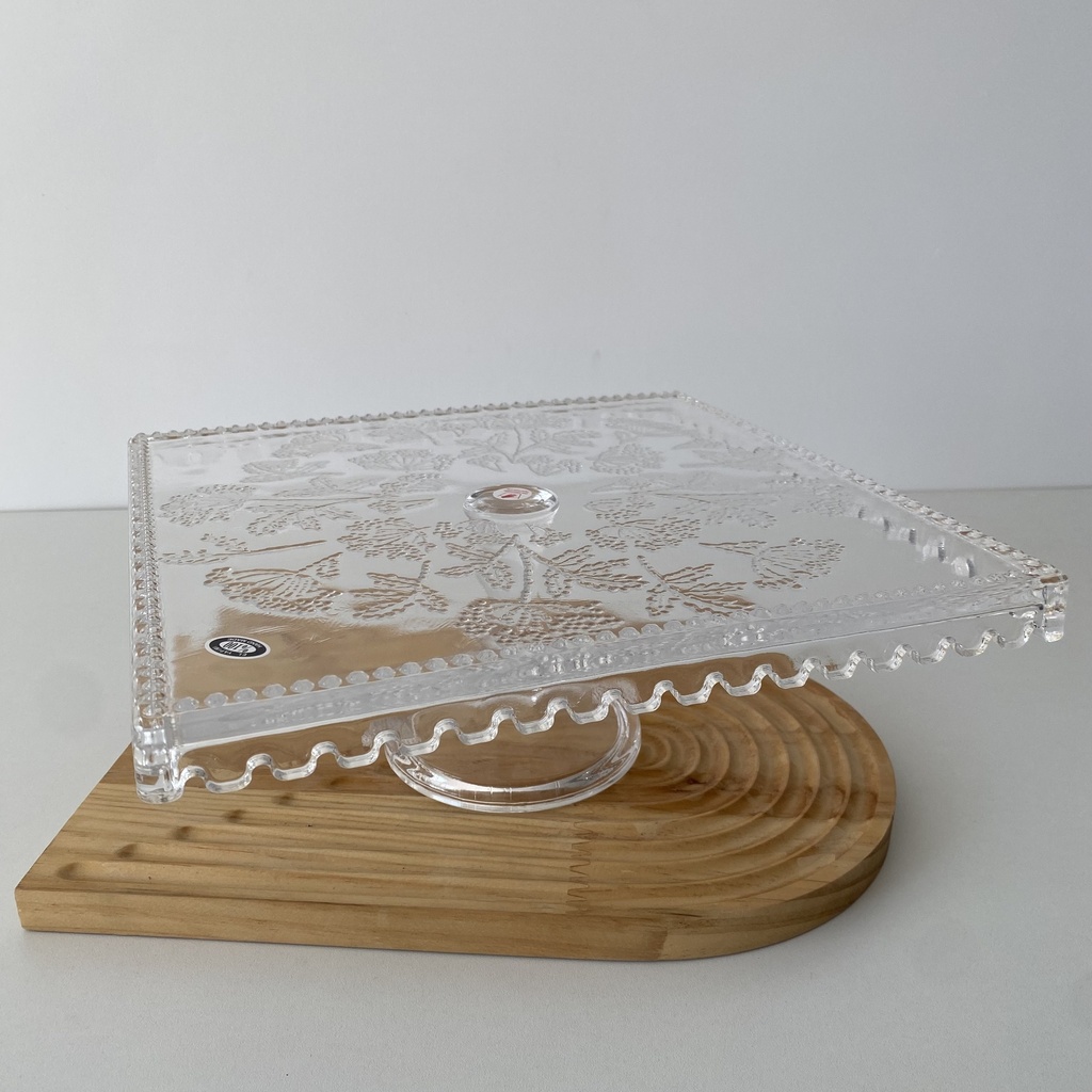 28*28*12cm assiette à gâteau carrée a pied