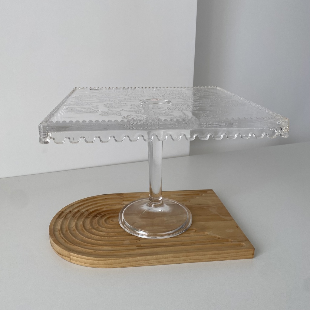 Assiette A Gateaux Carree A Pied Grande