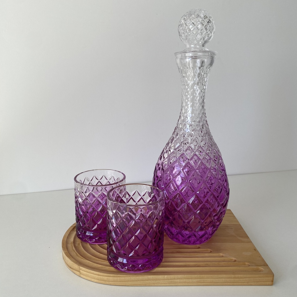 Isis Degr Carafe Avec 6 Verres Lilas