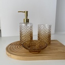 KAFES ENSEMBLE DE SALLE DE BAIN  LOT DE 3 TRANSPARANT