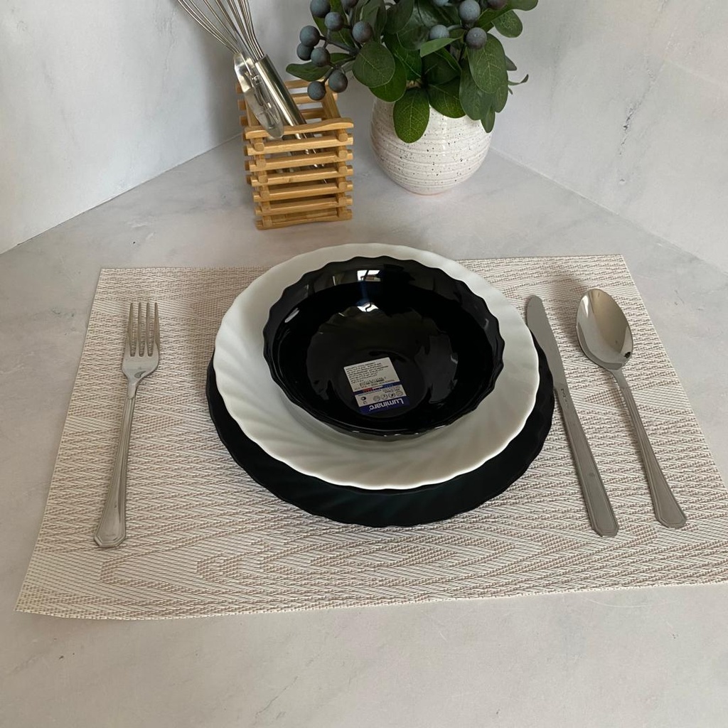 Service a Table Trianon 24 Pieces Noir & Blanc