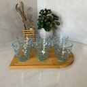 Verres A Eau Flora Bleu