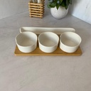 Ensemble Coupelles Ceramique Support En Bois 