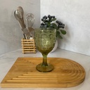 Verre a pied  Flower Pattern vert 8,2 × 17 cm