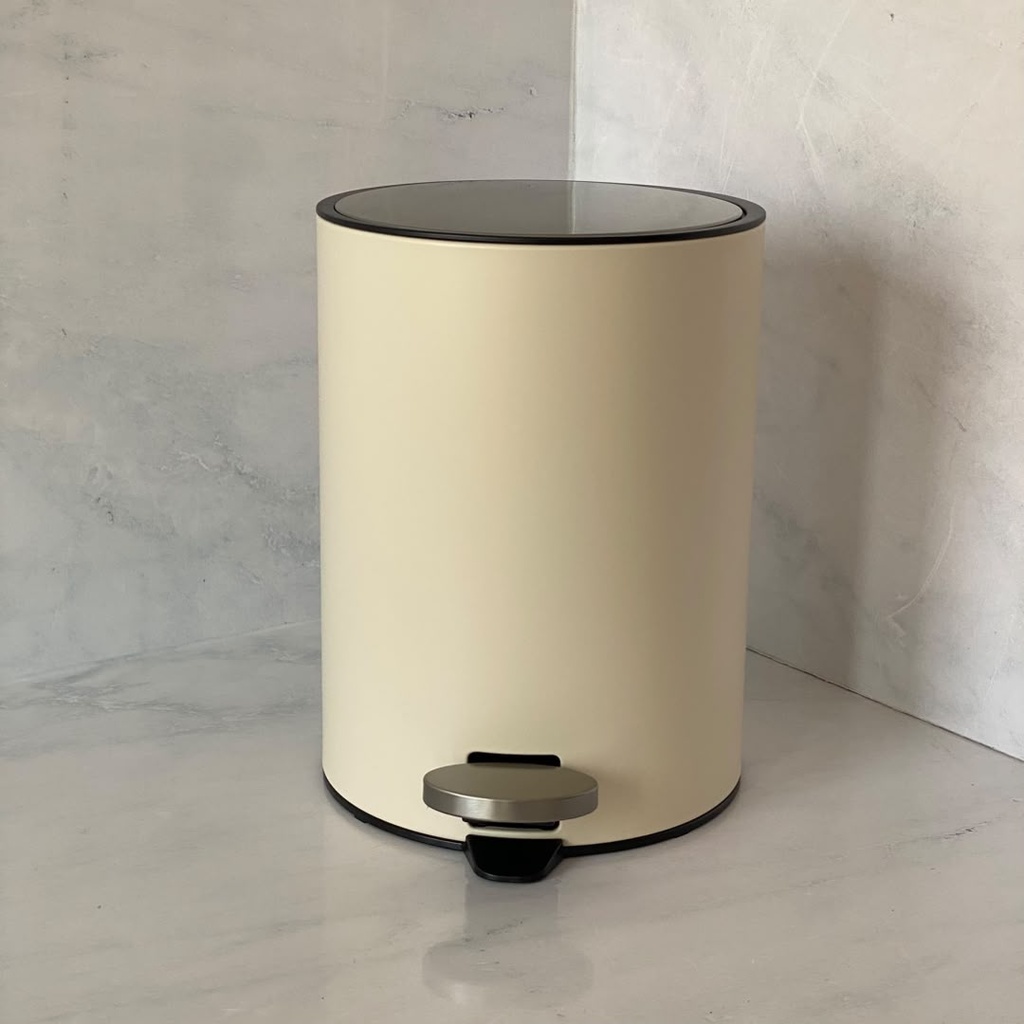 Poubelle A Pedale Jobs 3 L Creme Matte