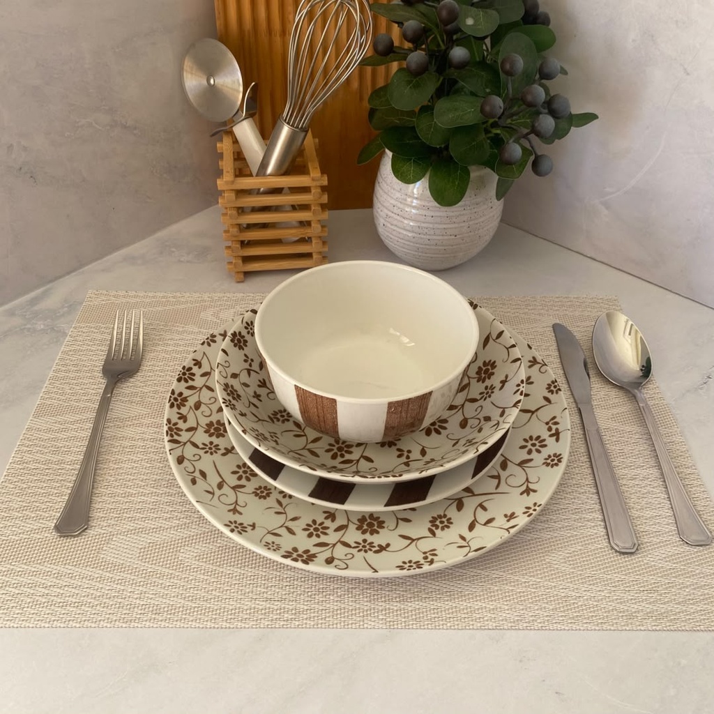 service a table 24 pcs marron /2