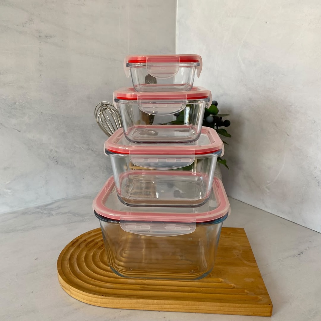 Set de 4 boîtes alimentaires carrées