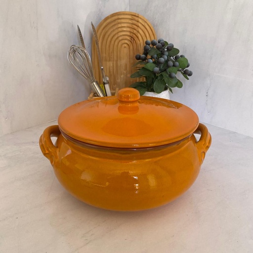 [C06824SIC] FAITOUT 24 CM AVEC COUVERCLE ORANGE SIENA