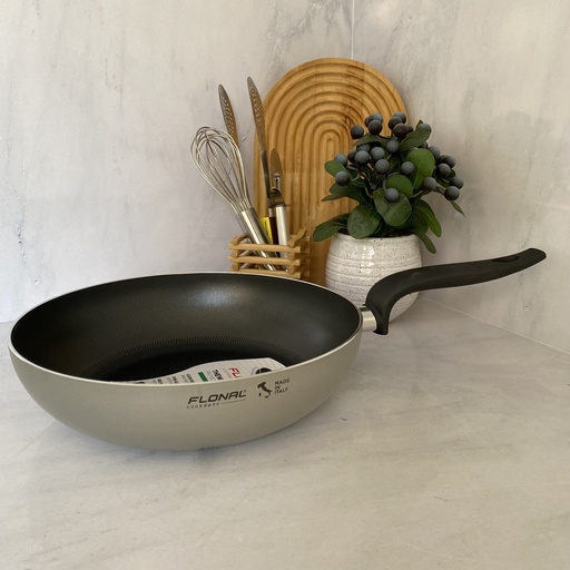 [FTWWO2850] THE WALL WOK 28CM SILVER