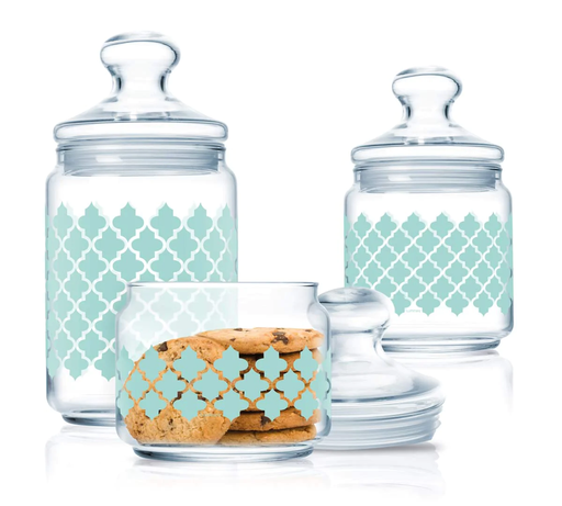 [c] Voski Turquoise Set De 3 Pots