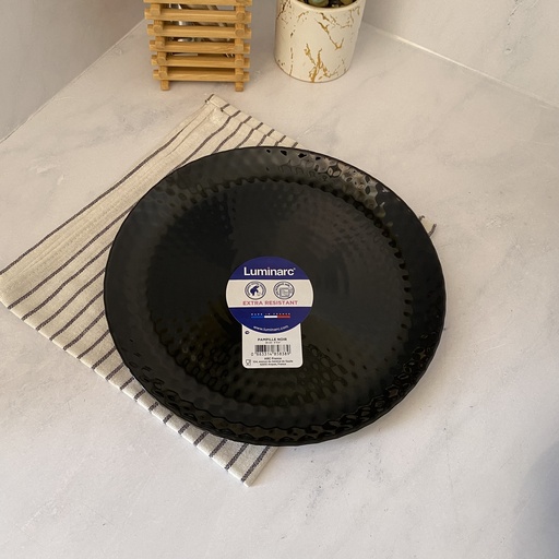 [Q4618] Pampille Noir Assiette Plate 25Cm