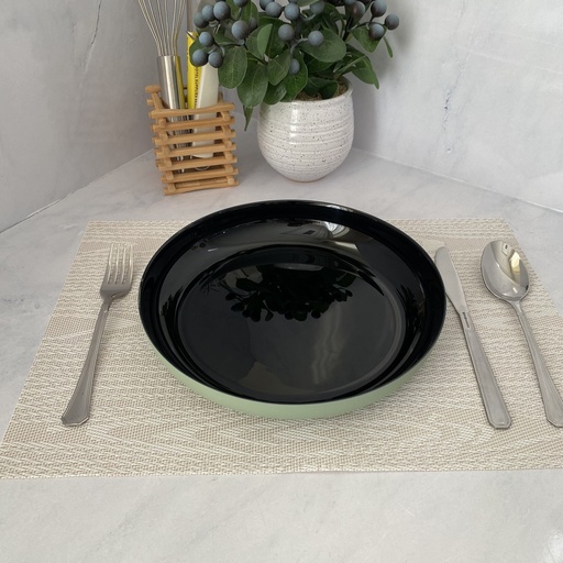 [v3129] Vicky Noir Sauge Assiette 25Cm