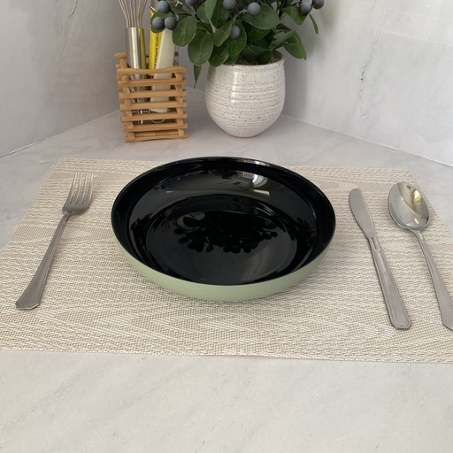 [v2306] Vicky Noir Sauge Assiette 21Cm