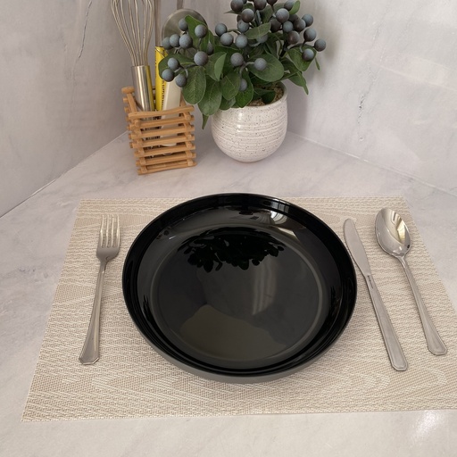 [V3129] Vicky Noir Lava Stone Assiette Plate 25Cm