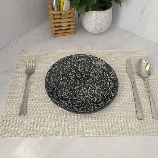 [154976] Assiette A Dessert Grise Midnight