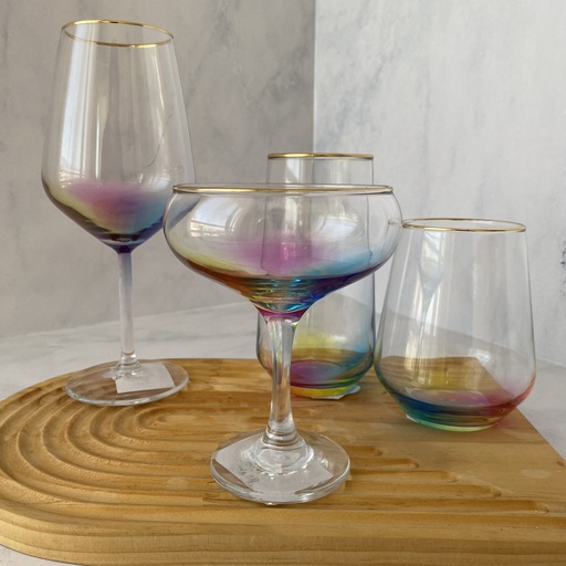 [RBW136] verre a pied 27 cl rainbow