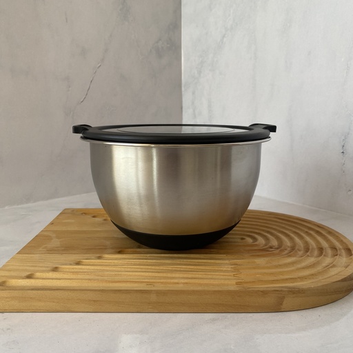 [RS5000RD] Bol A Mixer Antiderapant En Acier Inoxydable Avec Couvercle 5000 Ml