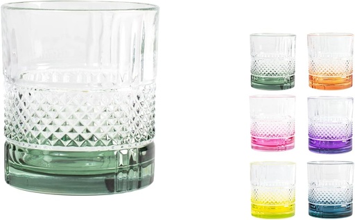 [27625020006] Brillante Set 6 Pieces Verre Forme Basse Couleur