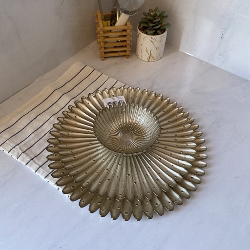 [14223-1] Piu Assiette Plate Champagne Metallic 32Cm