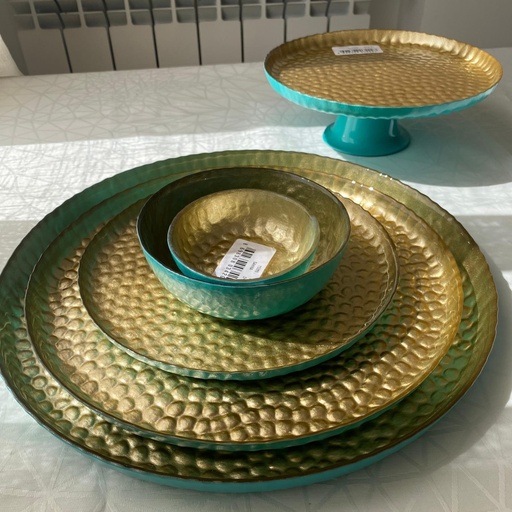 [15386] Sahra Bol Turquoise 10Cm INSIDE GOLD 