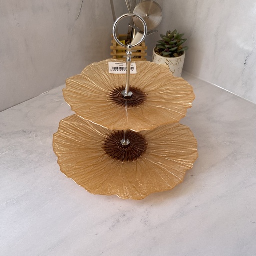 [16499 - 16500] AK assiette LILITH-CENTER METALLIC BROWN - COATED METALLIC PEACH PUFF