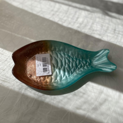[16615] Fika Glitter Assiette Turquoise 21Cm
