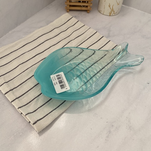 [16616] AK assiette 25 FIKA-OP TURQUOISE - TRANSPARENT TURQUOISE