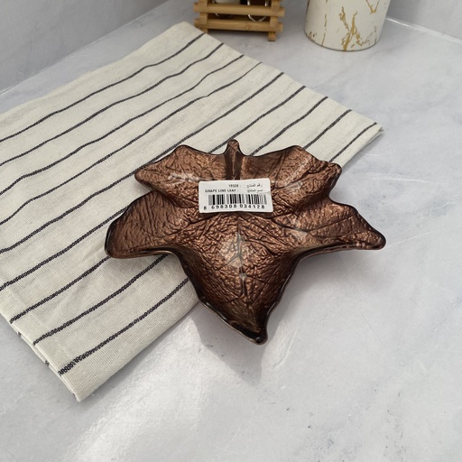 [18528] Grape Line Leaf Assiette Marron 17Cm
