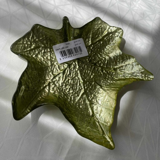 [18529] Grape Line Leaf Assiette Verte 21Cm