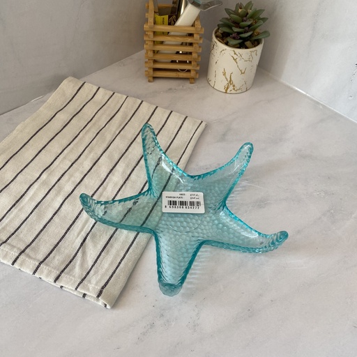 [19023] AK assiette 21 STARFISH-TRANSPARENT AQUA BLUE