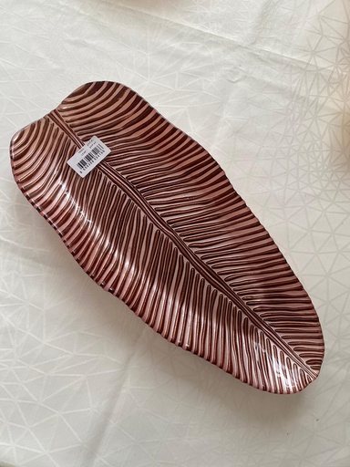 [19203] Leaf Assiette Rose 42Cm
