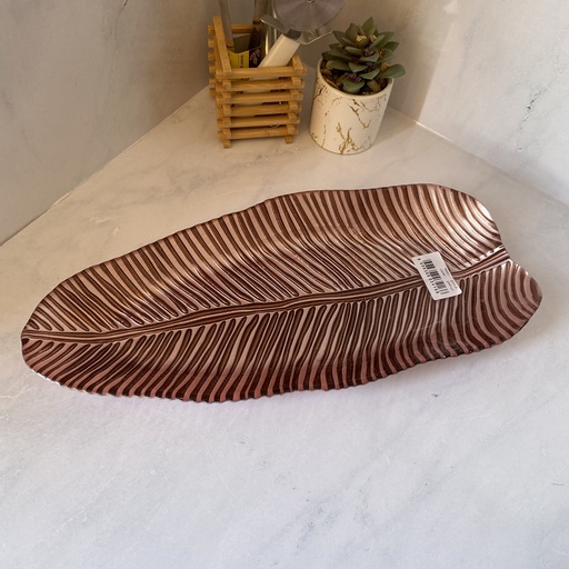 [19203] Leaf Assiette Rose 42Cm