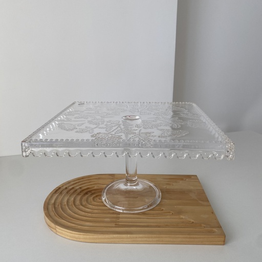 [SN.WHT.302] 28*28*16cm assiette à gâteau carrée a pied