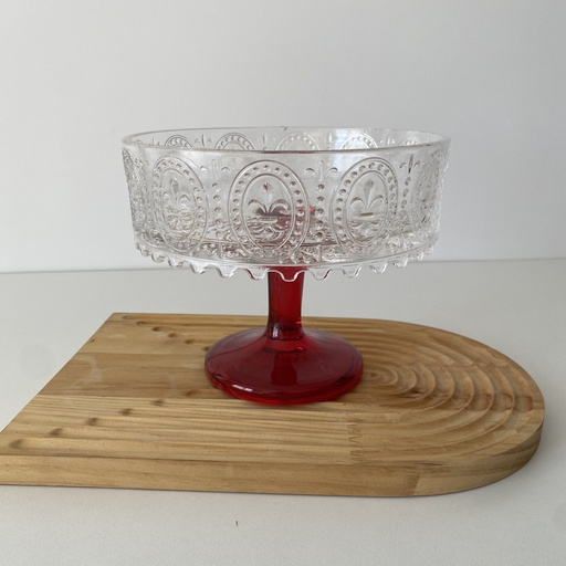 [FL.IFD.100.600] 19*15,5 fleur delis coupelle sur pied rouge