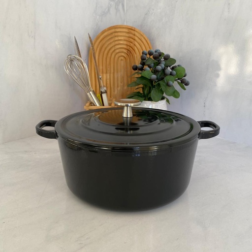 [68692] Cocotte En Fonte Ronde 24 Cm Noir