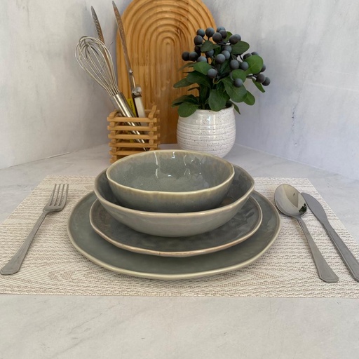 [2150-46E/D] Service A Table 24 Pieces Gris