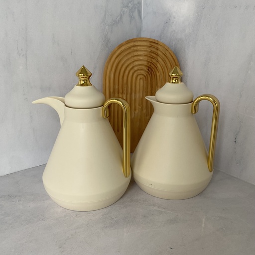 [25132] Set Thermos 2Pcs Creme Et Dore