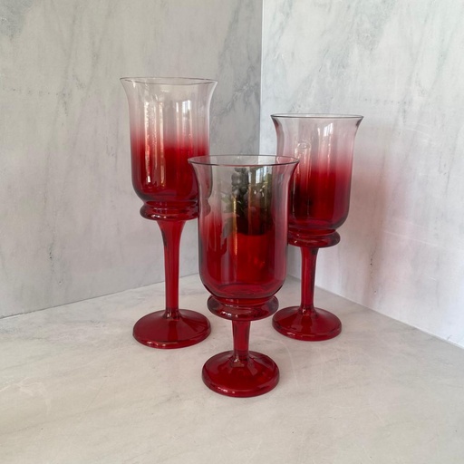 [VA.RVA.004.001 - VA.RVA.003.001 - VA.RVA.002.001] PACK RIVA - Vase A Pied Riva Rouge Grand - Vase A Pied Riva Rouge Moyen - Vase A Pied Riva Rouge Petit